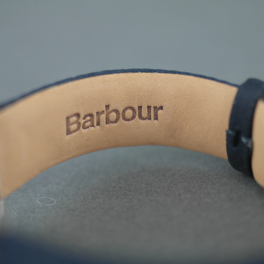 Barbour Beacon Alanby Armbanduhr, blaues Zifferblatt mit Datum und Lederarmband