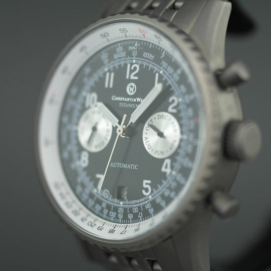 Constantin Weisz Titanium Automatik-Armbanduhr mit Datum, Wochentag und Monat