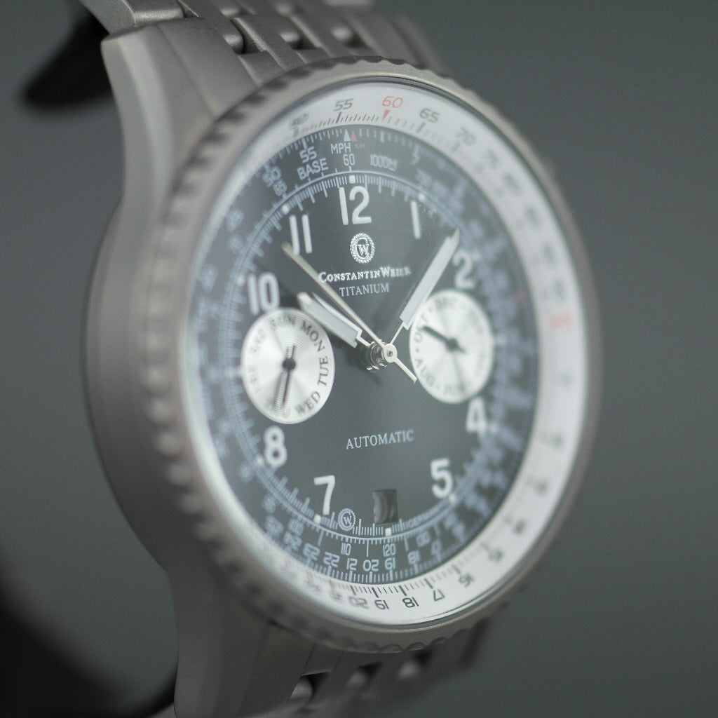 Constantin Weisz Titanium Automatik-Armbanduhr mit Datum, Wochentag und Monat