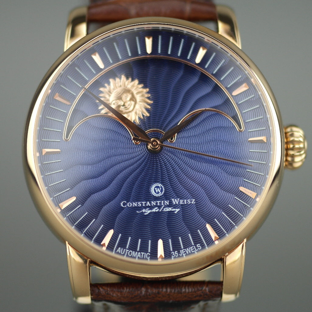 Constantin Weisz Night / Day 35 Jewels Automatische vergoldete Armbanduhr mit Armband