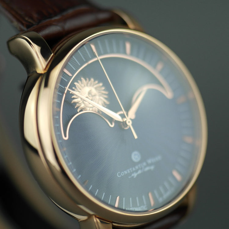 Constantin Weisz Night / Day 35 Jewels Reloj de pulsera automático chapado en oro con correa