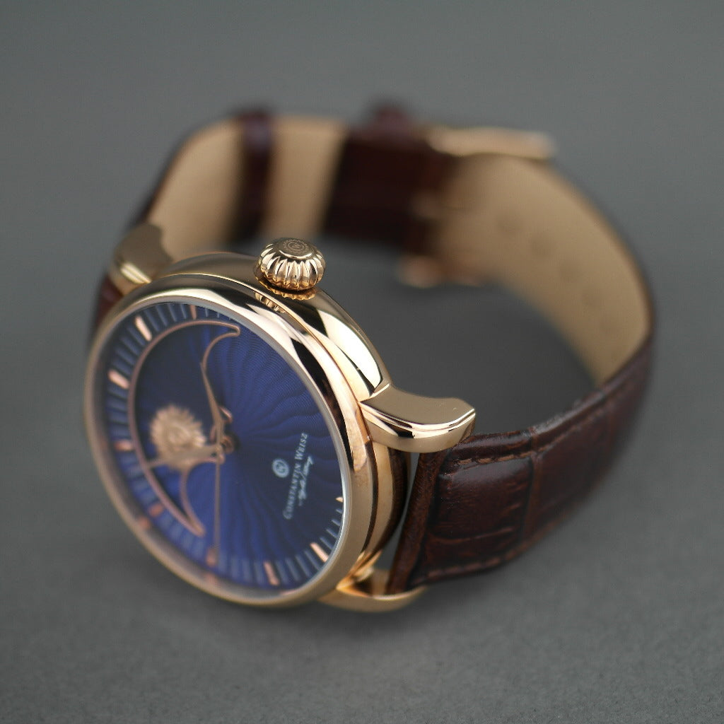 Constantin Weisz Night / Day 35 Jewels Reloj de pulsera automático chapado en oro con correa