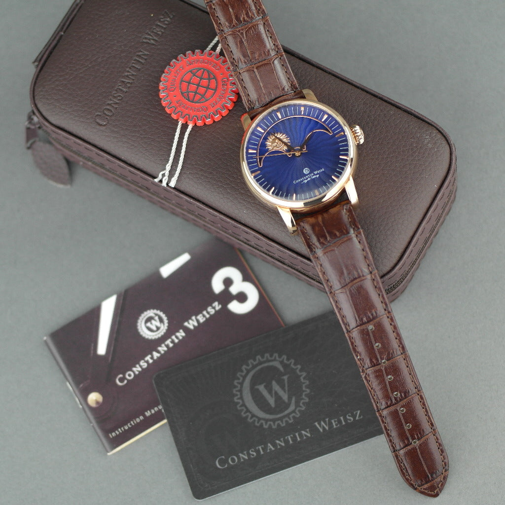 Constantin Weisz Night / Day 35 Jewels Reloj de pulsera automático chapado en oro con correa