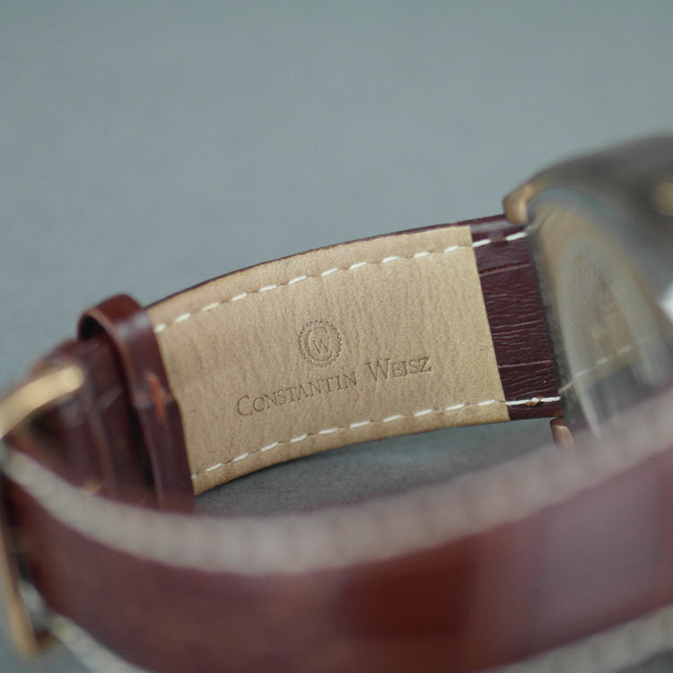 Constantin Weisz Automatic open heart bronze wrist watch with brown dial