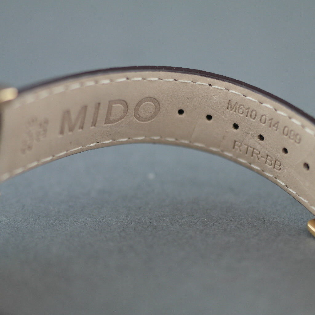 Mido Multifort Gold plated Automatic 25 Jewels wrist watch with leather strap