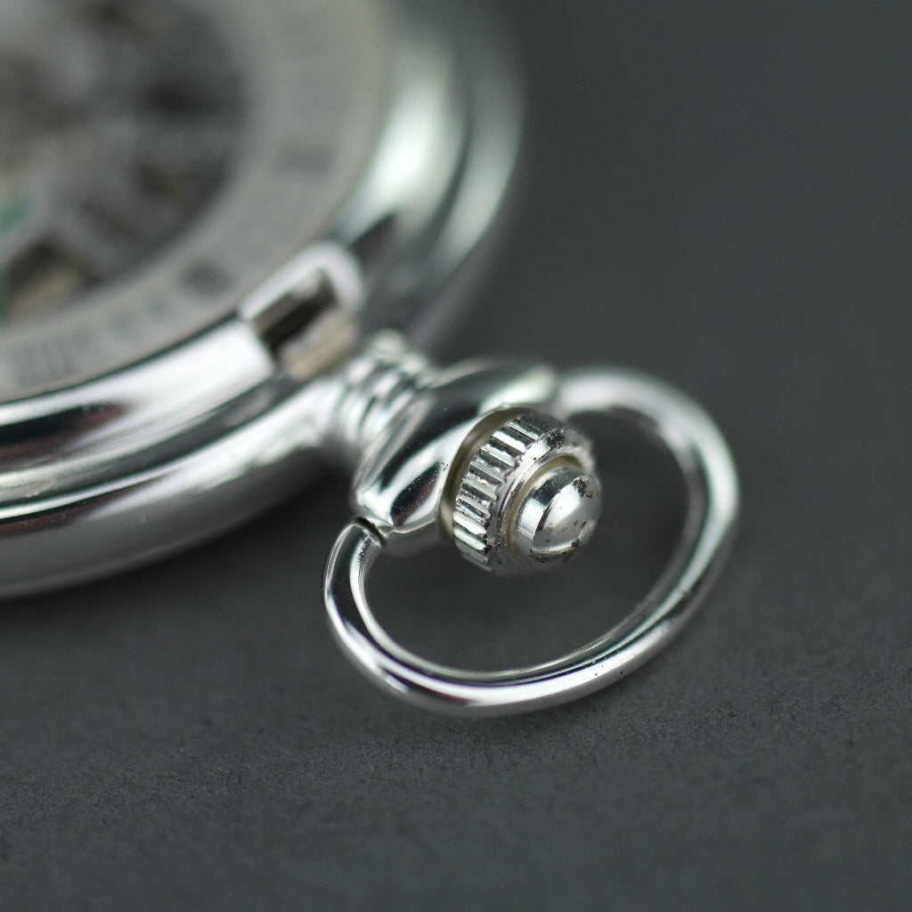 Half hunter Argo mechanic silver plated pocket watch with Roman numerals