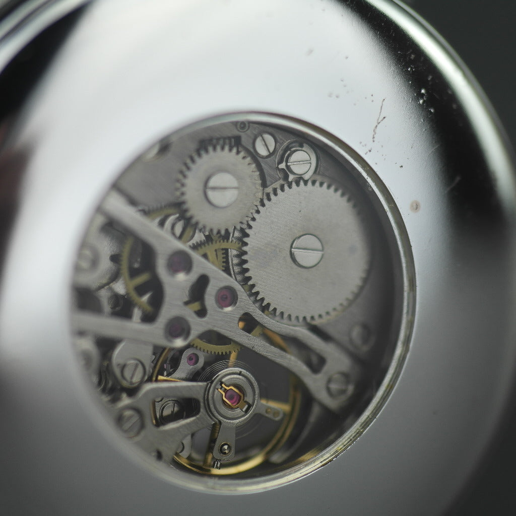 Half hunter Argo mechanic silver plated pocket watch with Roman numerals