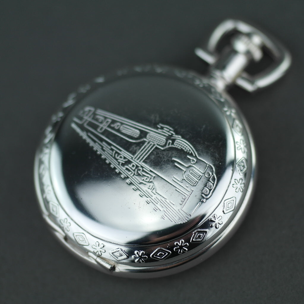 Carlston & Co Full Hunter Silver plated pocket watch with Arabic numerals