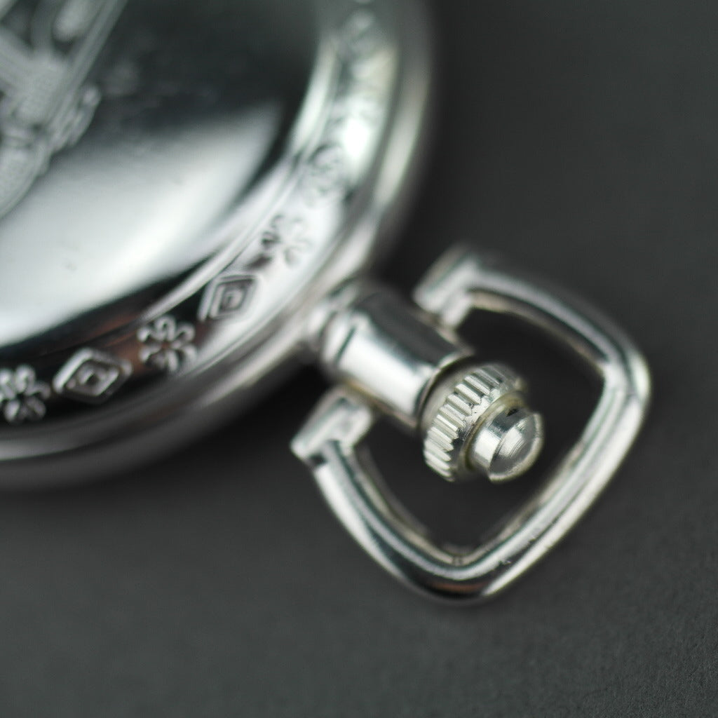 Carlston & Co Full Hunter Silver plated pocket watch with Arabic numerals