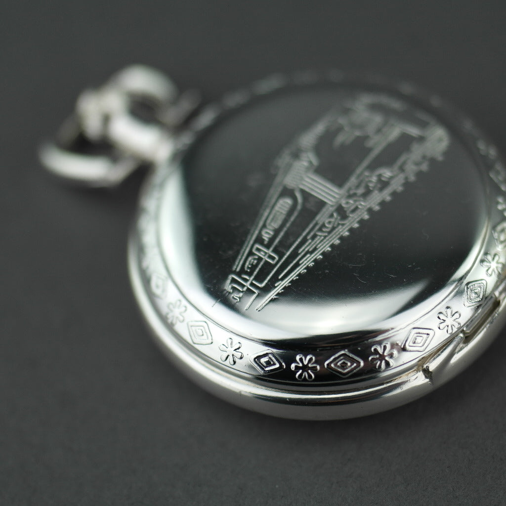 Carlston & Co Full Hunter Silver plated pocket watch with Arabic numerals