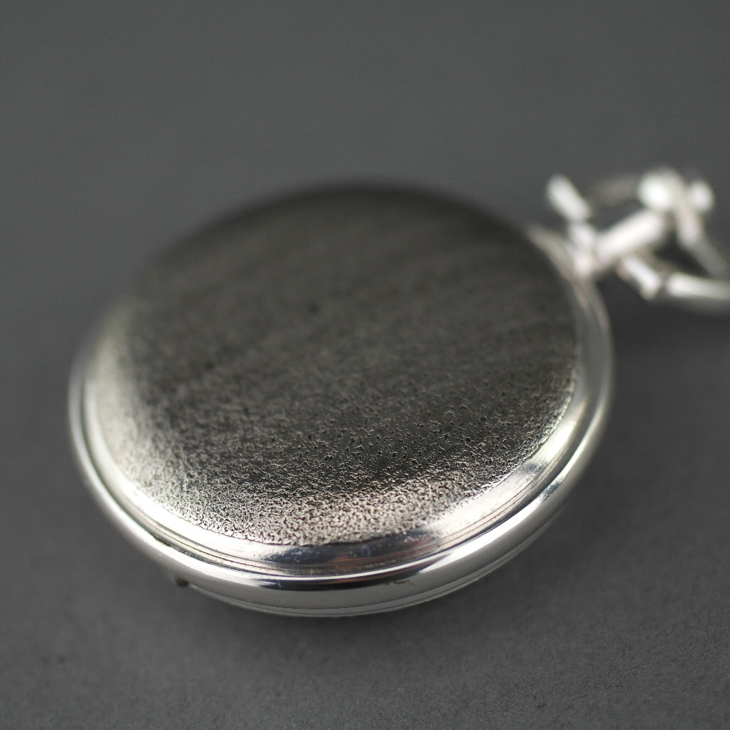 Carlston & Co Full Hunter Silver plated pocket watch with Arabic numerals