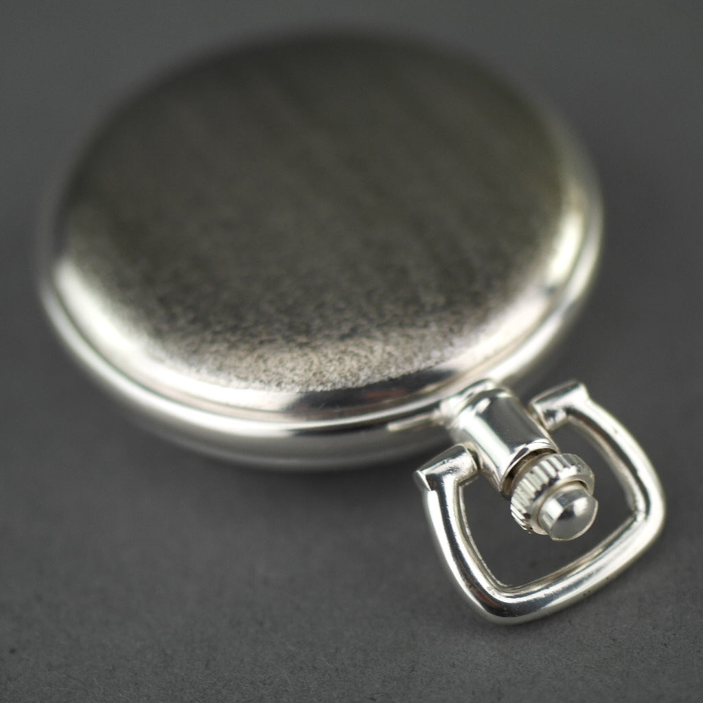 Carlston & Co Full Hunter Silver plated pocket watch with Arabic numerals