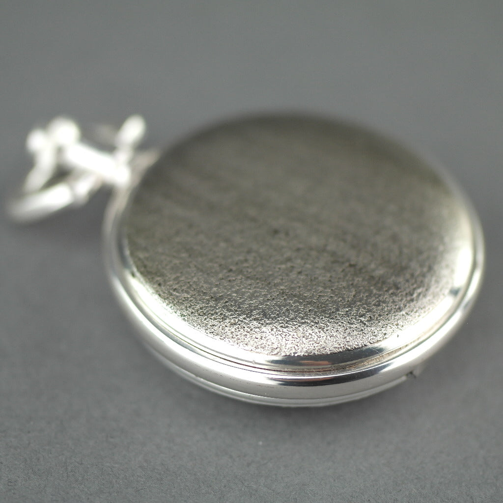 Carlston & Co Full Hunter Silver plated pocket watch with Arabic numerals