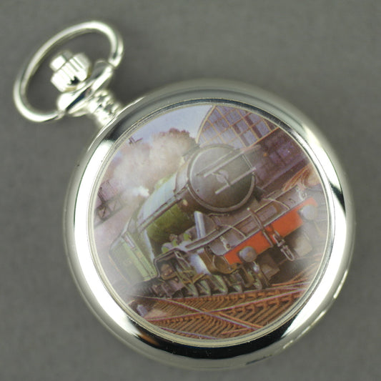 Express A1/A3 class Full Hunter Silver plated pocket watch with Roman numerals