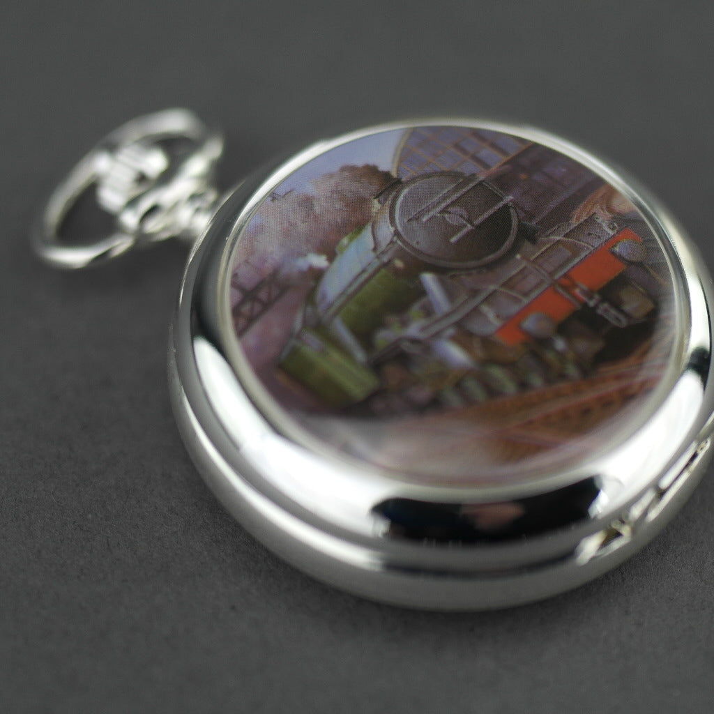 Express A1/A3 class Full Hunter Silver plated pocket watch with Roman numerals