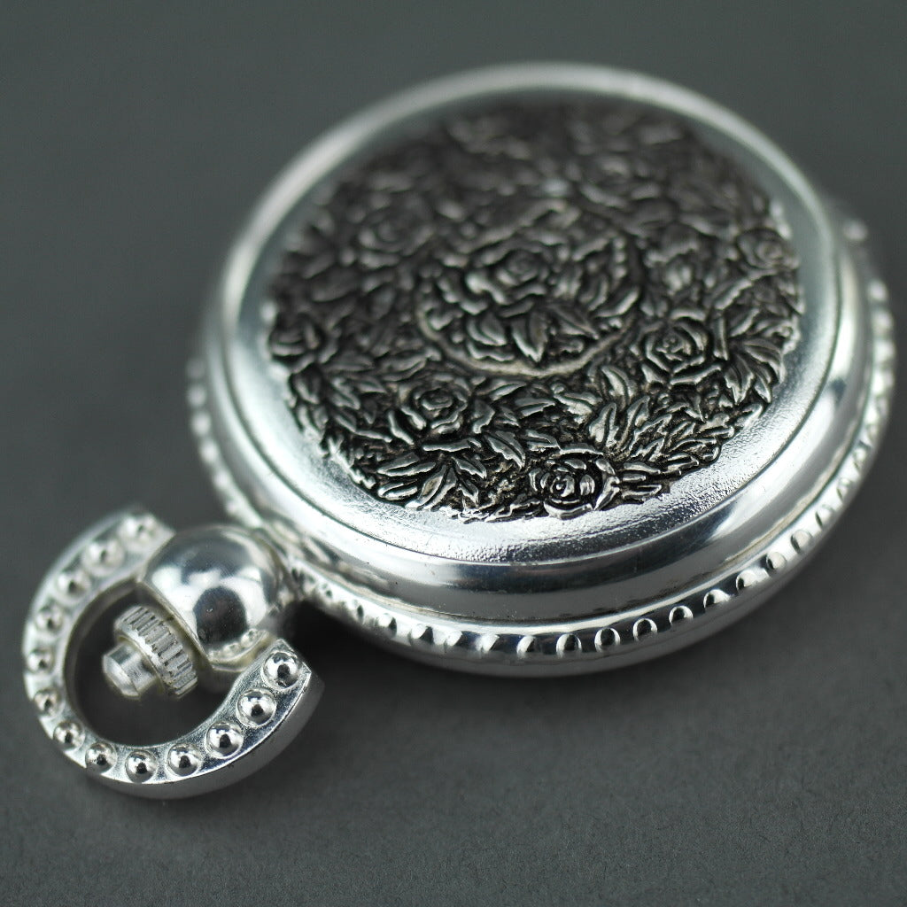 Sorge Full Hunter Silver plated pocket watch with Arabic numerals