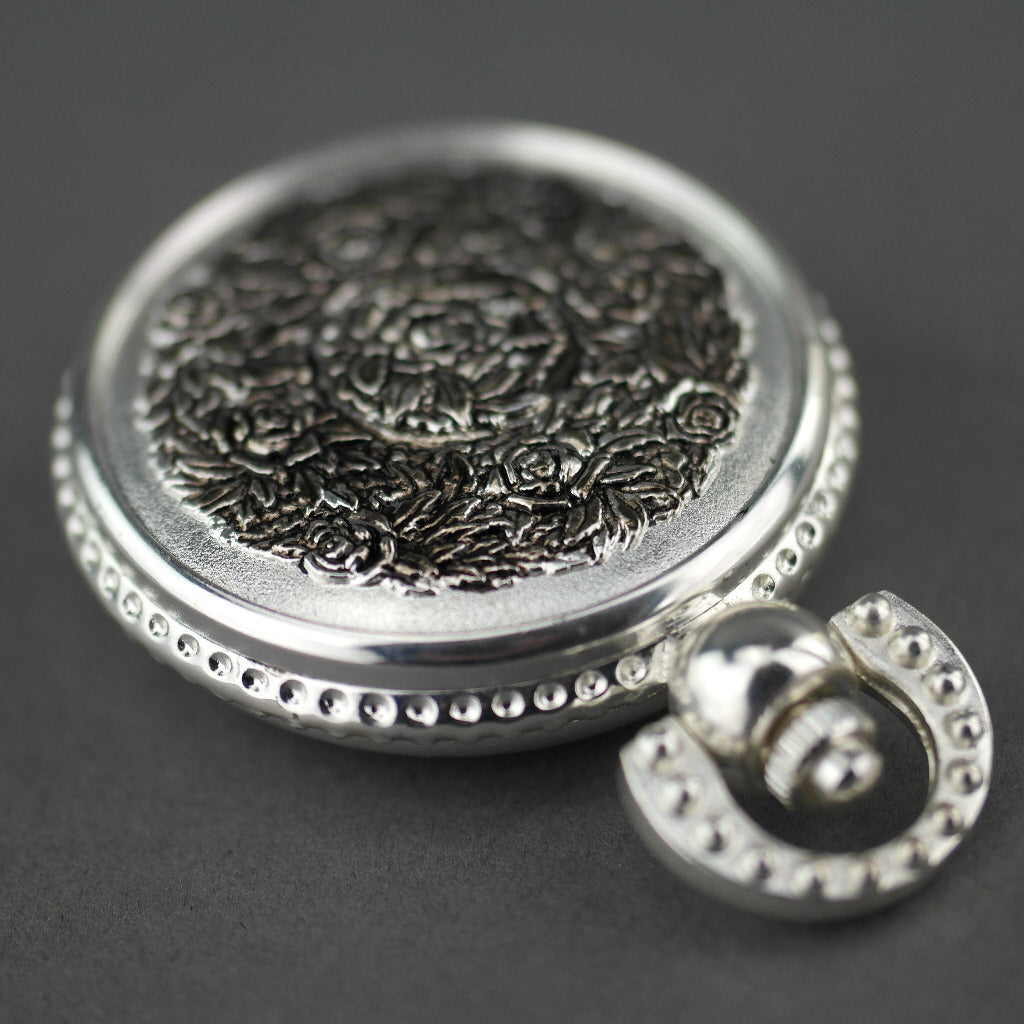 Sorge Full Hunter Silver plated pocket watch with Arabic numerals