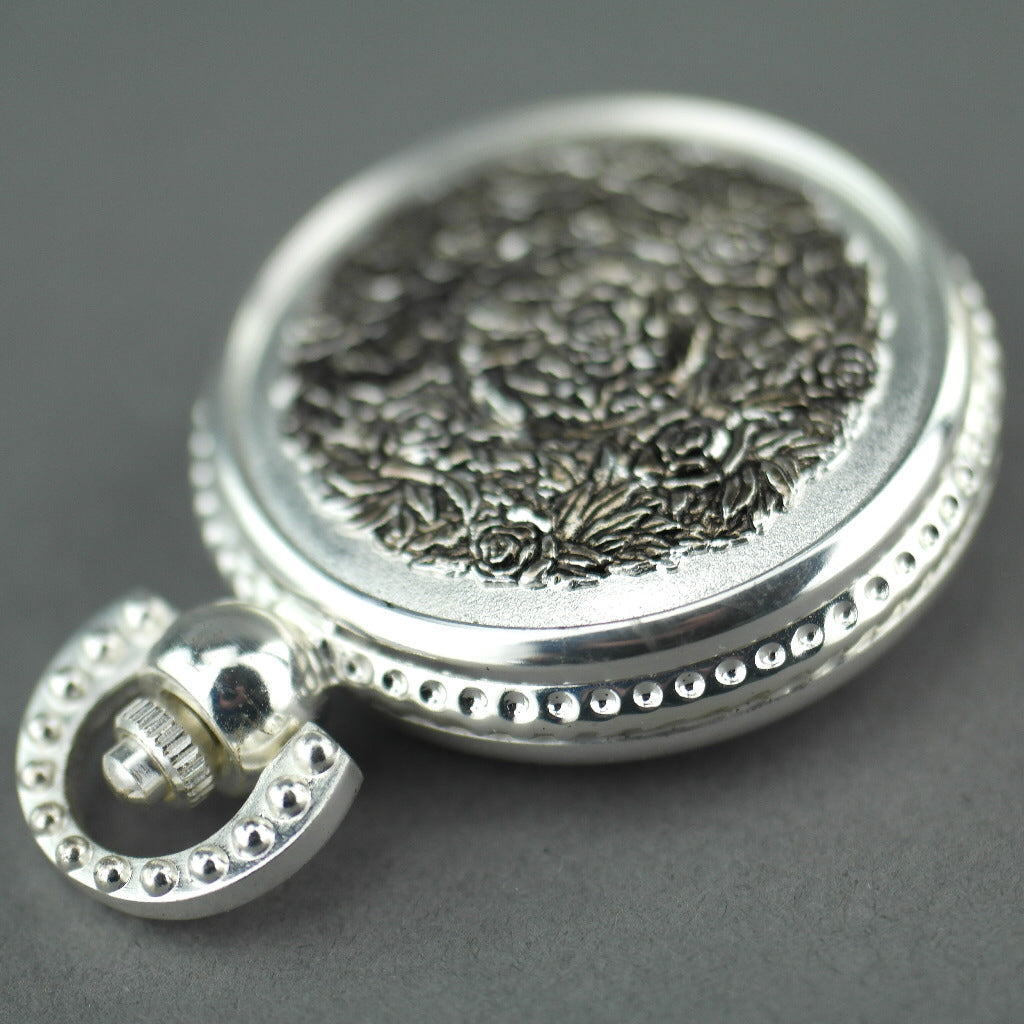 Sorge Full Hunter Silver plated pocket watch with Arabic numerals