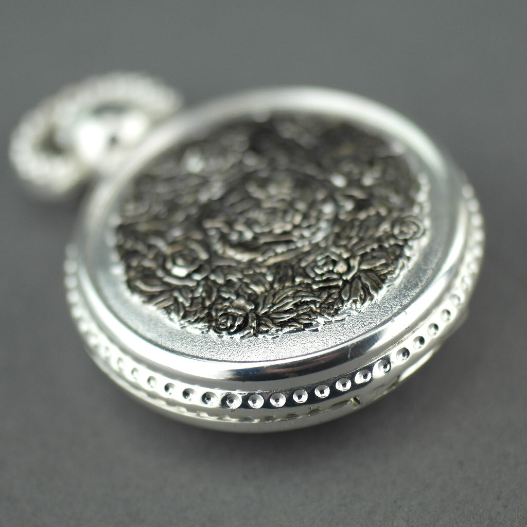 Sorge Full Hunter Silver plated pocket watch with Arabic numerals