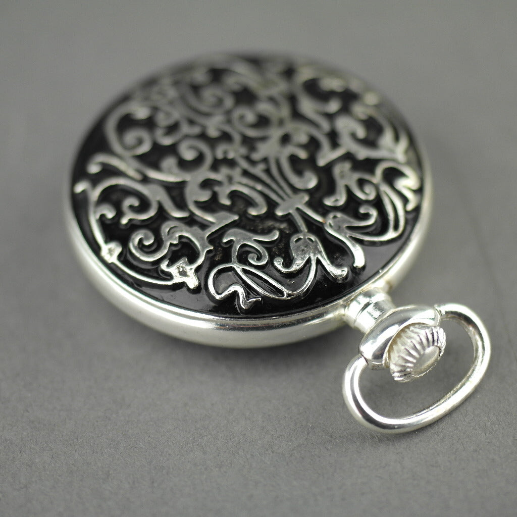 Cite open face Silver plated pocket watch with Roman numerals