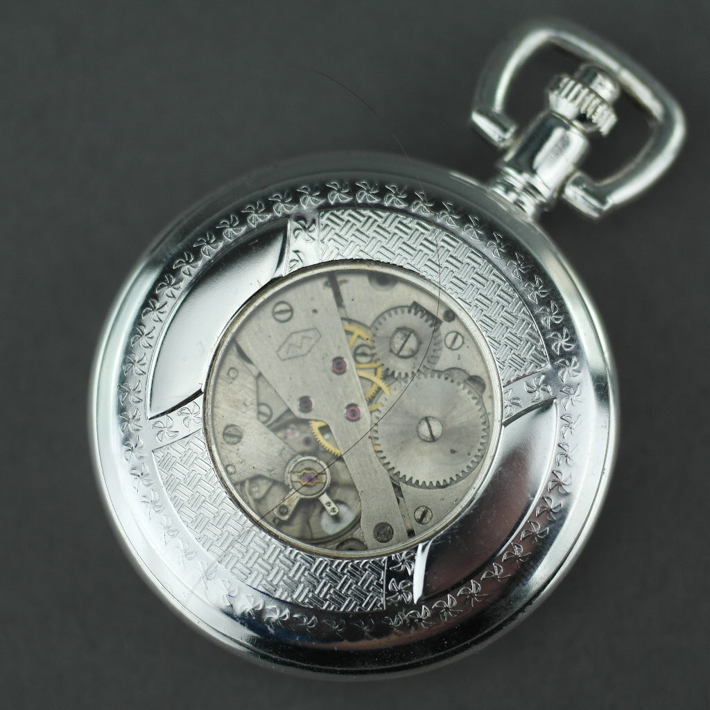 Half Hunter versilberte Taschenuhr mit arabischen Ziffern