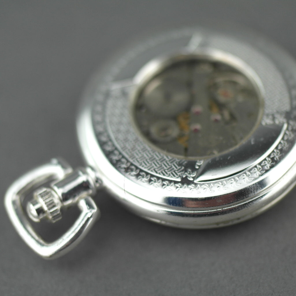 Half Hunter versilberte Taschenuhr mit arabischen Ziffern