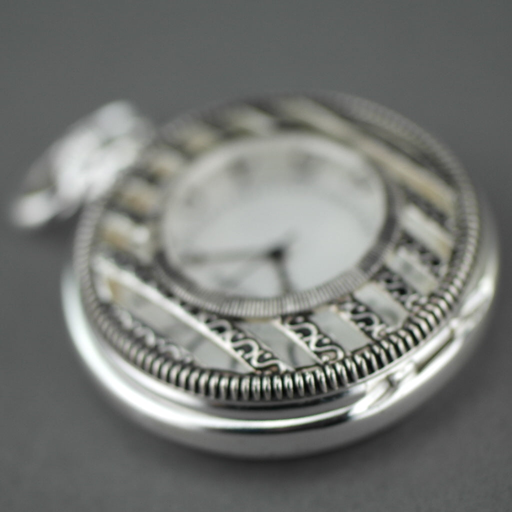Marseille Half Hunter Silver plated pocket watch with Arabic numerals