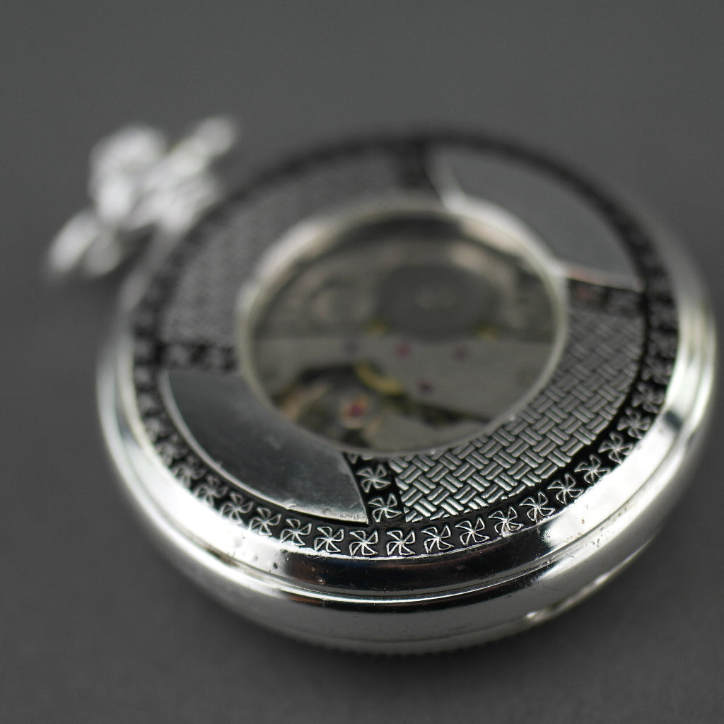 Marseille Half Hunter Silver plated pocket watch with Arabic numerals