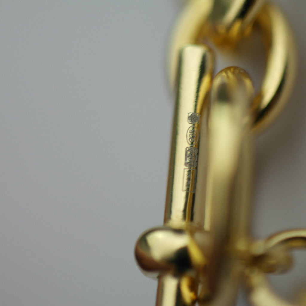 Dyadema Panzerkette aus 18 Karat vergoldetem Sterlingsilber mit T-Steg, hergestellt in Italien