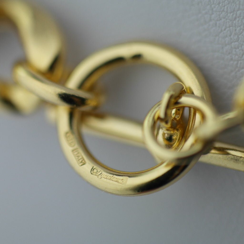 Dyadema Panzerkette aus 18 Karat vergoldetem Sterlingsilber mit T-Steg, hergestellt in Italien