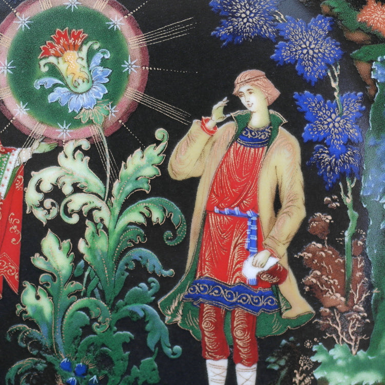 Die Steinblume, Puschkin-Geschichten, russische Märchenplatte, Vinogradoff-Porzellan, Wanddekoration
