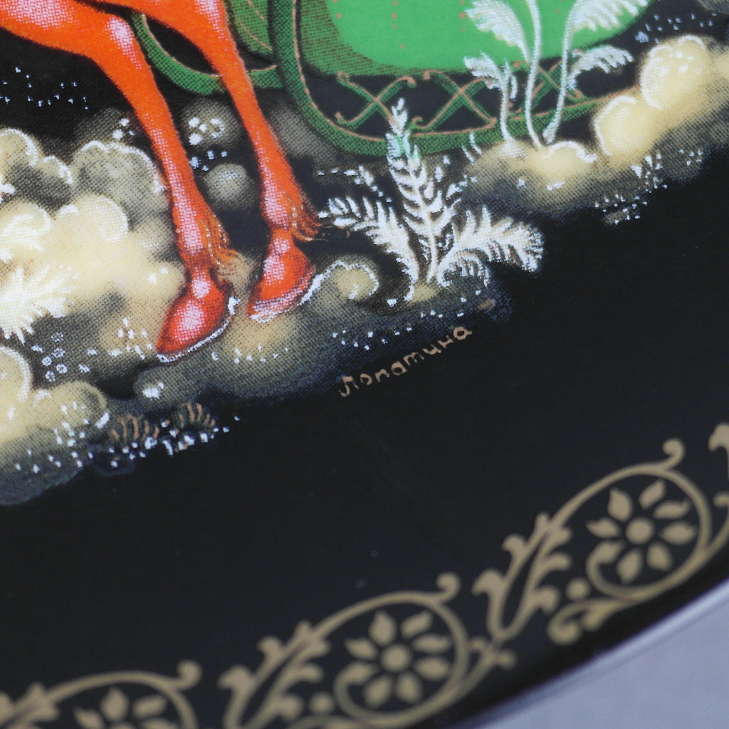 Morozko, Russian tales porcelain plate from Palekh Marsters of Russia, Wall Decor