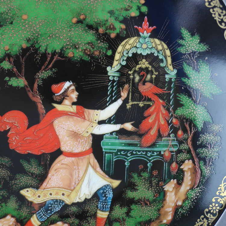 The Golden Cage, Russian tales porcelain plate from Palekh Marsters of Russia, Wall Decor