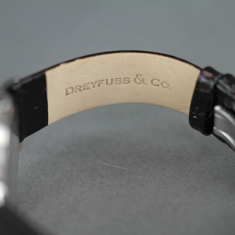 1980 - Reloj Dreyfuss de cuero marrón para hombre
