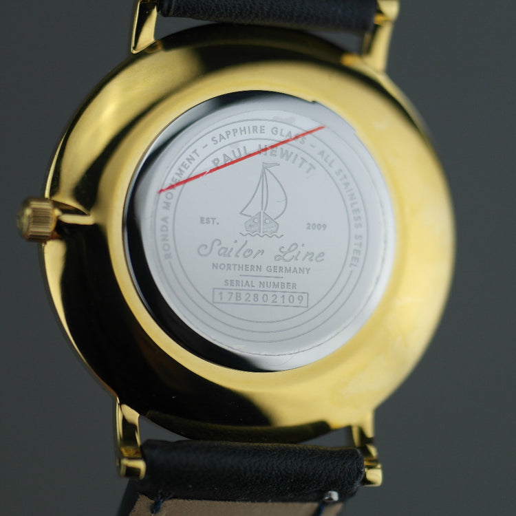 Paul Hewitt Sailor superflache Armbanduhr mit Schweizer Uhrwerk und Lederarmband