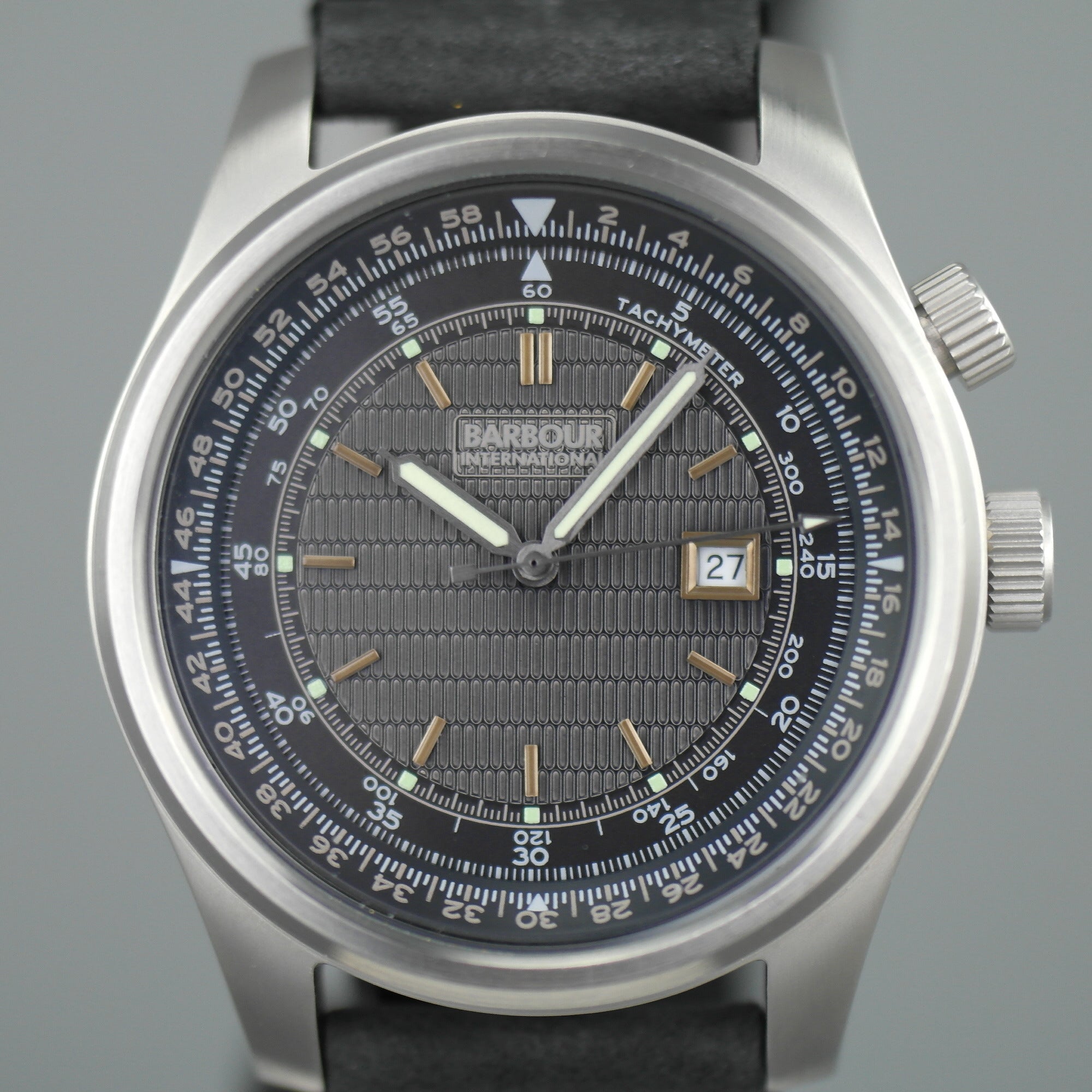 Barbour International Boldon a super special Gents watch with black leather strap