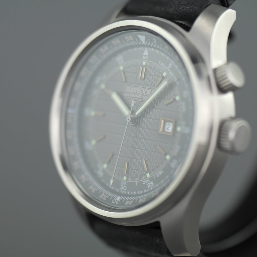 Barbour International Boldon a super special Gents watch with black leather strap