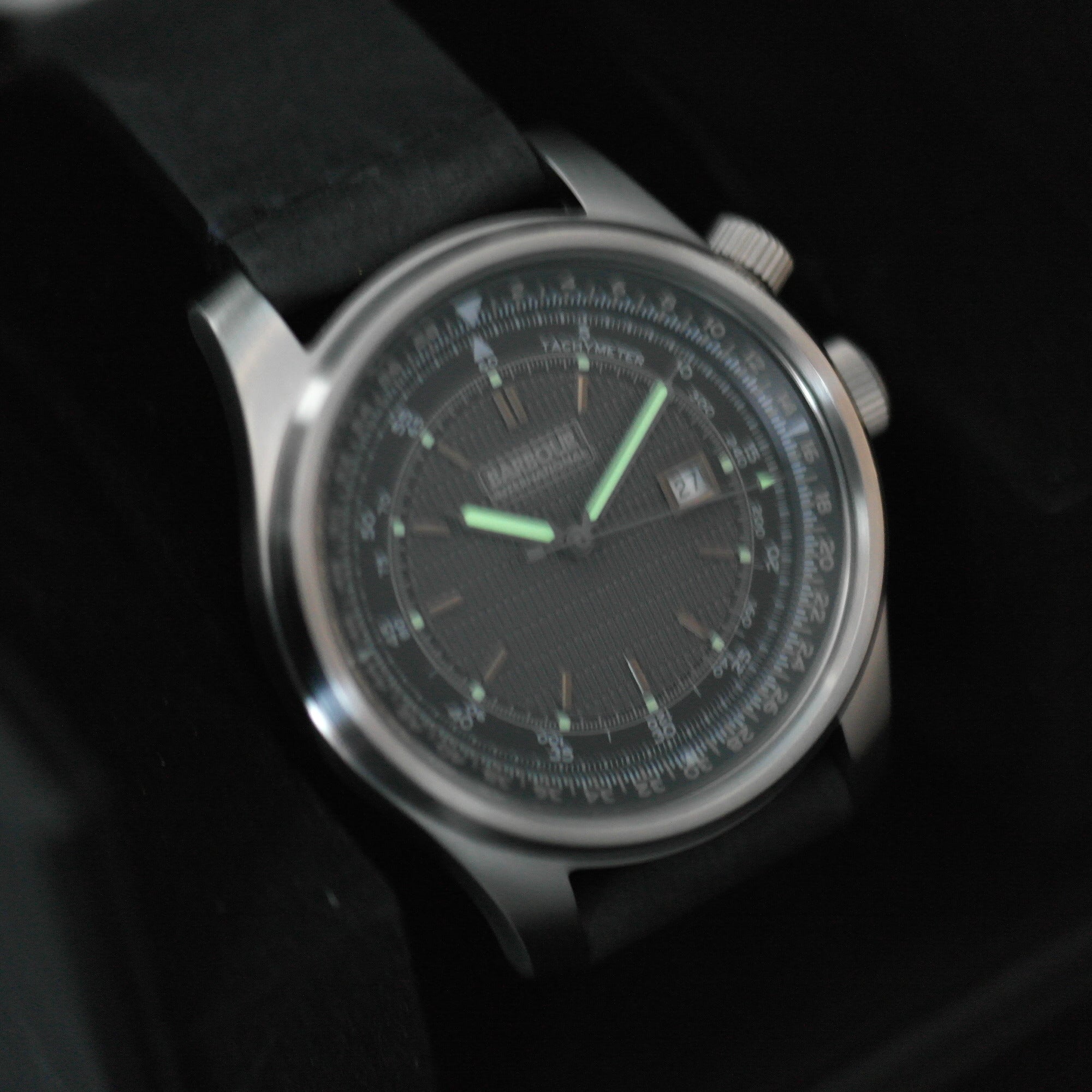 Barbour International Boldon a super special Gents watch with black leather strap