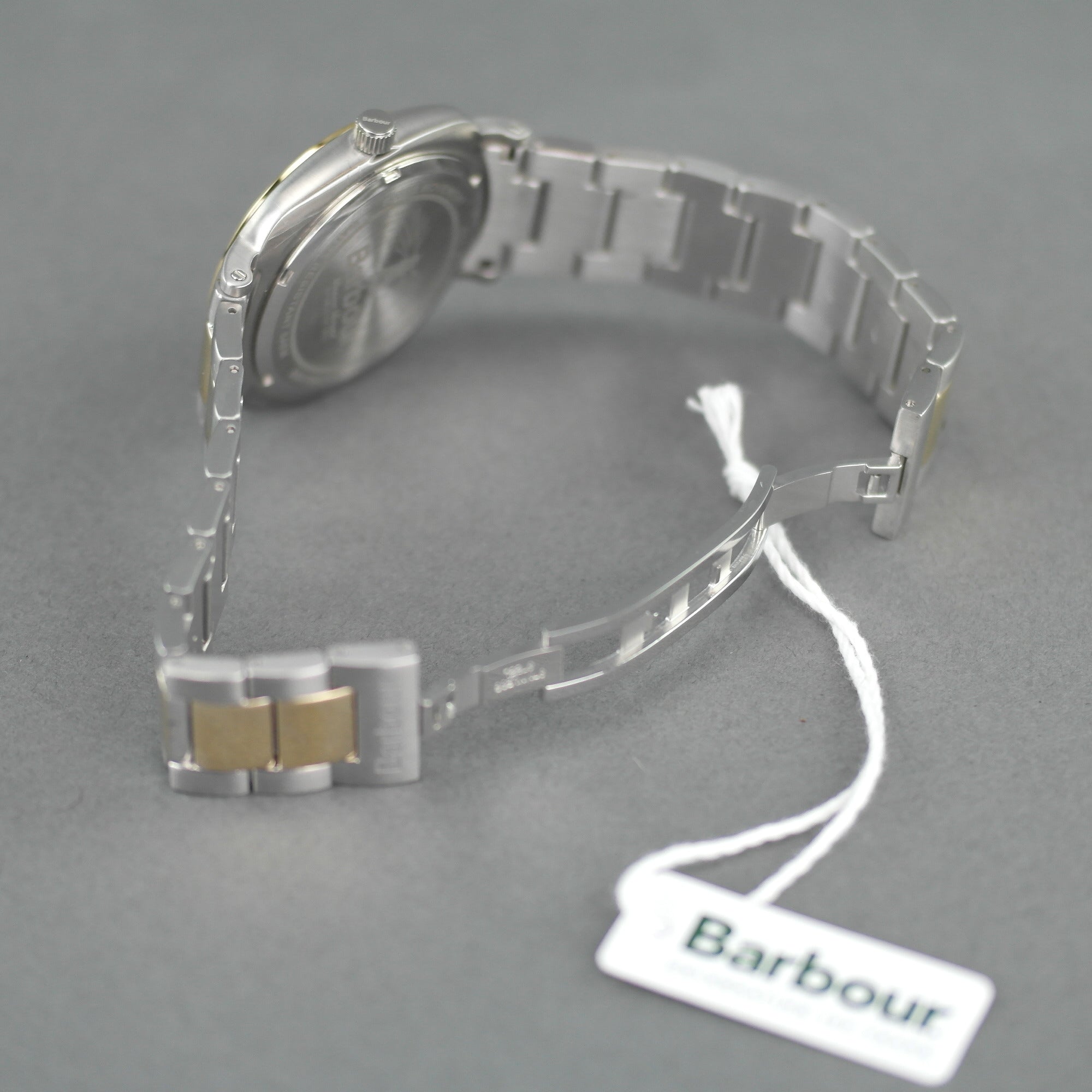 Barbour Beacon Drive Armbanduhr weiß blau mit Datum und Edelstahlarmband
