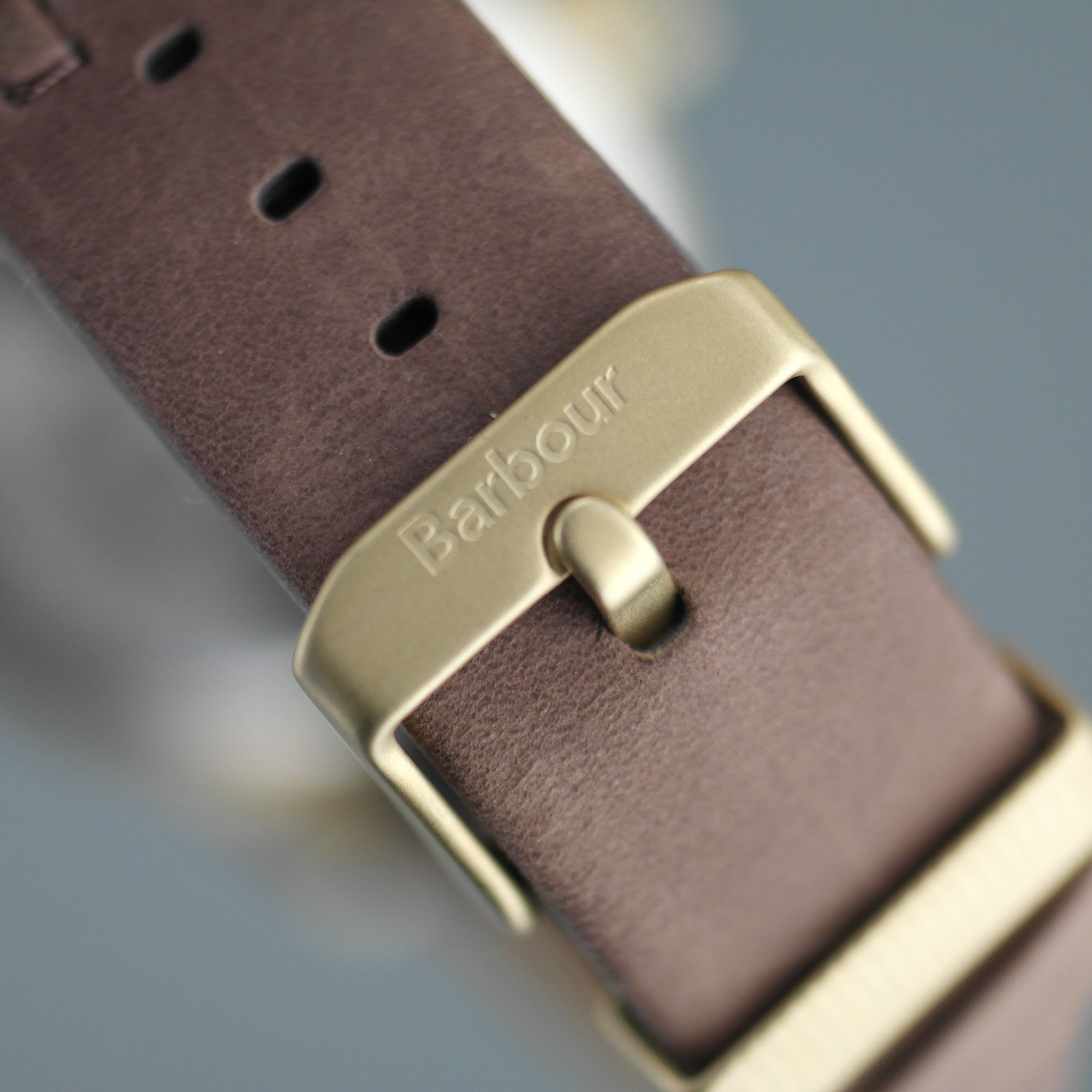 Reloj de pulsera Barbour International Halsted con esfera marrón y fecha y correa de piel 