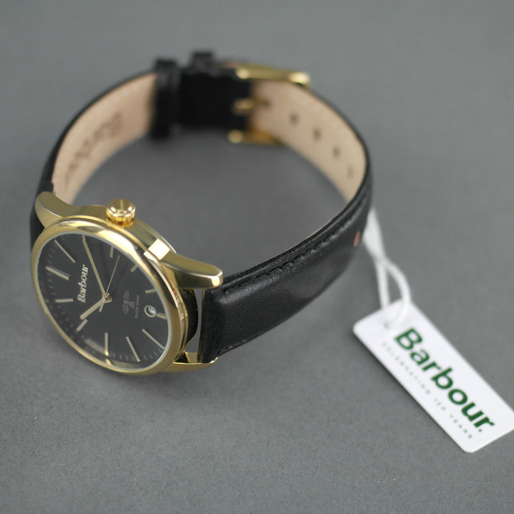 Barbour Leighton, eine ganz besondere vergoldete Herrenuhr mit Lederarmband 