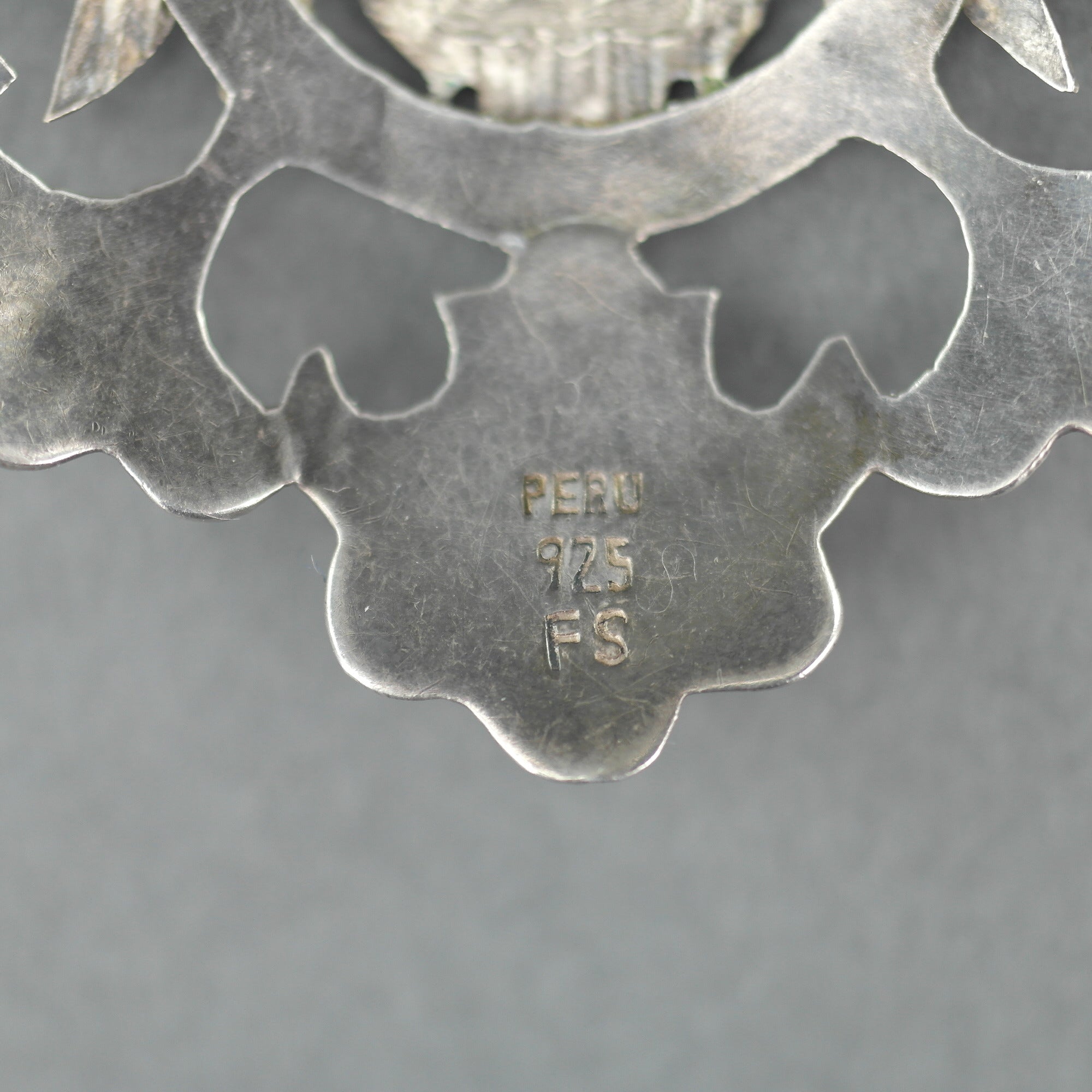 Antique Double Eagle pin Brooch with Coat of Arms of Lima, Peru - This is the true signal of the kings