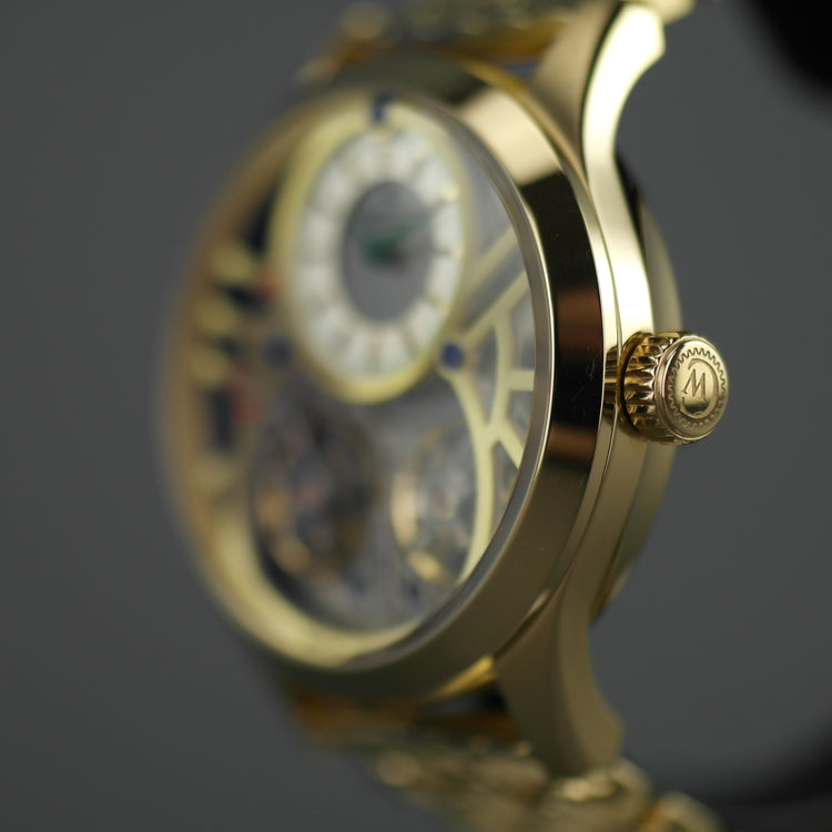 Constantin Weisz 40 jewels gold plated Gent's Automatic dual balance wheel wrist watch bracelet