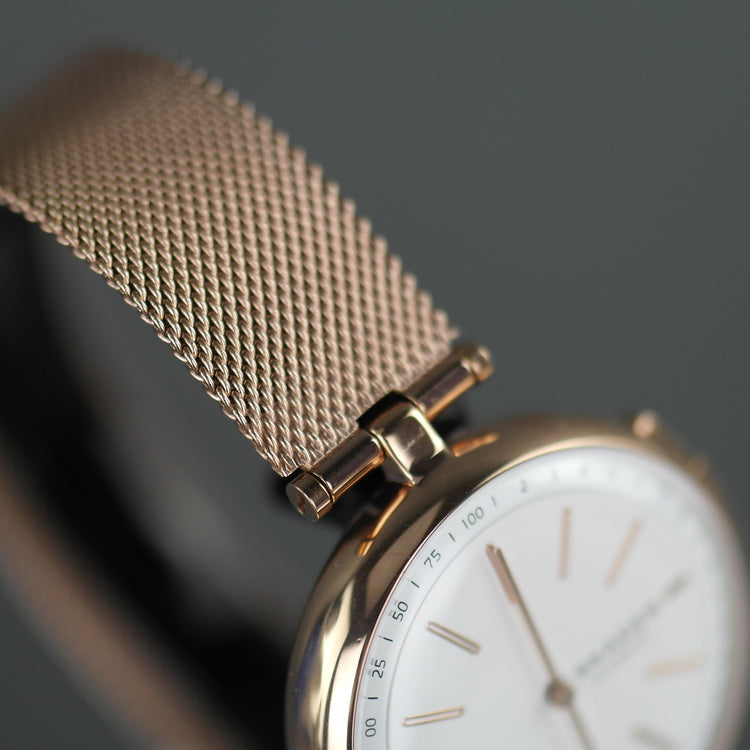 Skagen Hybrid Smartwatch - Signatur T-Bar Rose Gold plated stainless steel with milanese strap watch