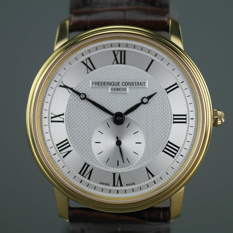 Frederique Constant vergoldete Slimline-Armbanduhr