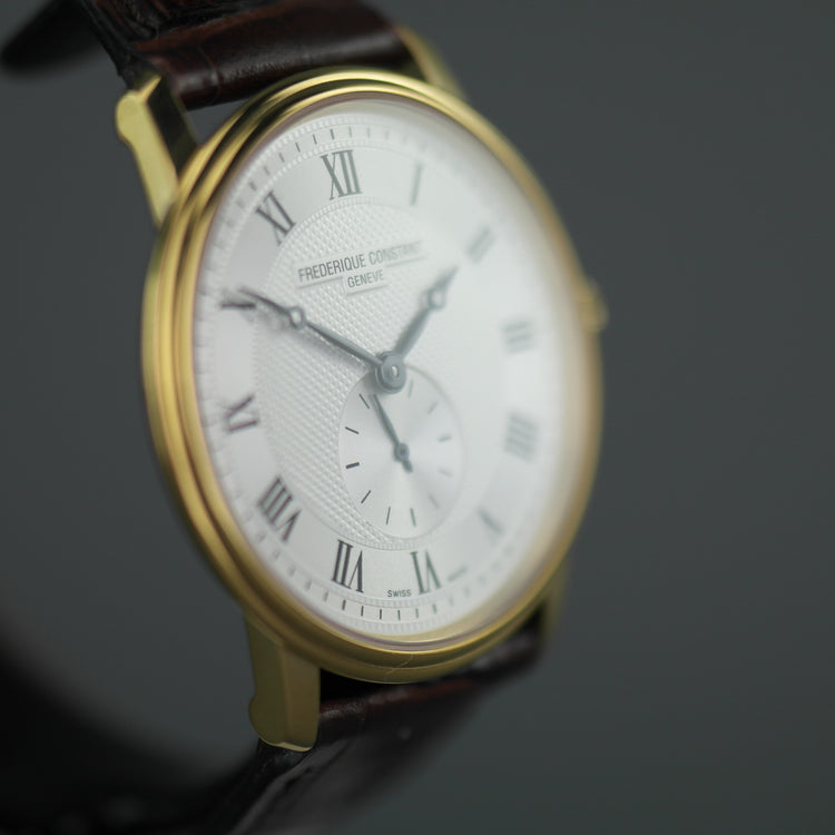 Frederique Constant Reloj de pulsera Slimline chapado en oro