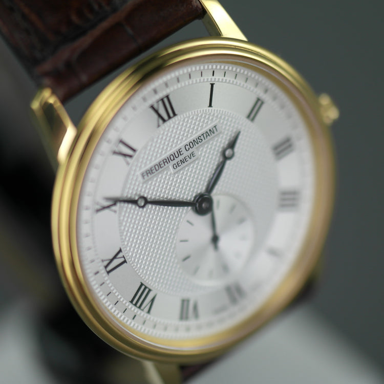 Frederique Constant Reloj de pulsera Slimline chapado en oro