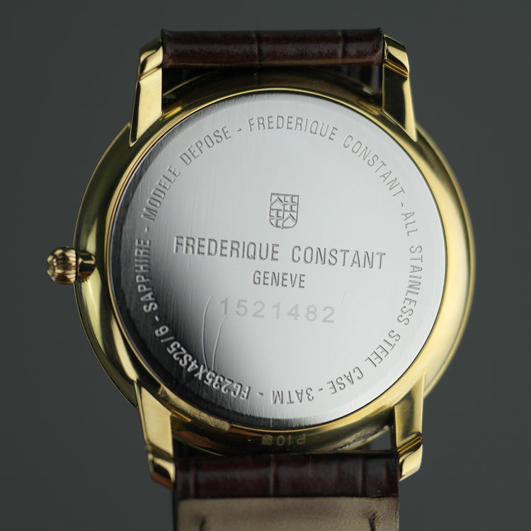 Frederique Constant vergoldete Slimline-Armbanduhr