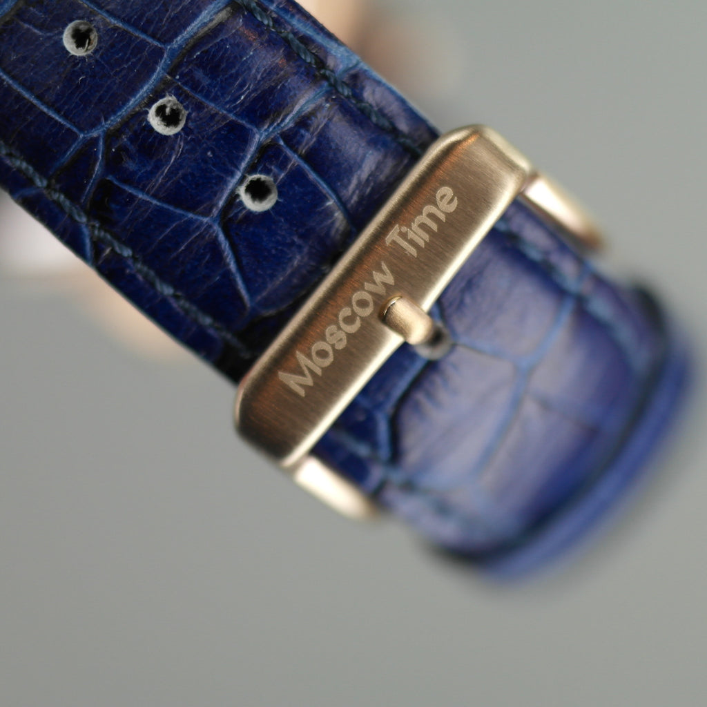 Hora de Moscú a World Timer Reloj de pulsera automático con esfera azul