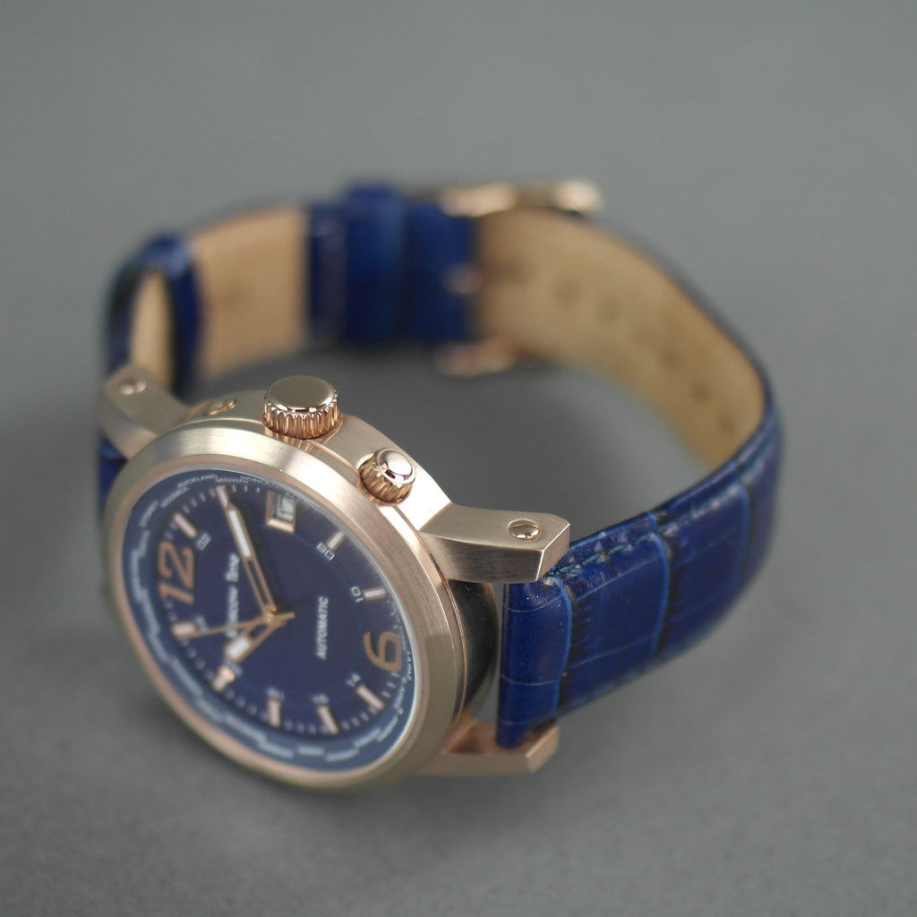Hora de Moscú a World Timer Reloj de pulsera automático con esfera azul